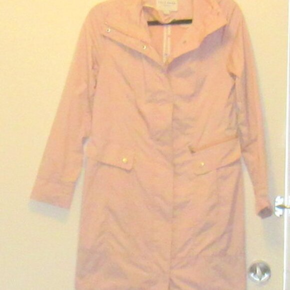 Cole Haan Signature Ladies Pink Rain Jacket, Hood, Zipper and Snap, Pockets J116 - Picture 1 of 11